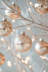 Wall Mural - christmas balls hanging on a tree
