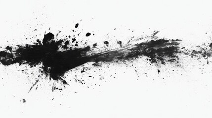 Wall Mural - a black splatter ink background offers a striking and dynamic contrast and visual experience. abstra