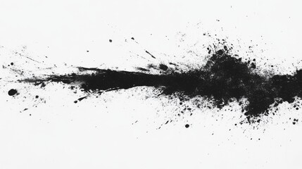 Wall Mural - a black splatter ink background offers a striking and dynamic contrast and visual experience. abstra