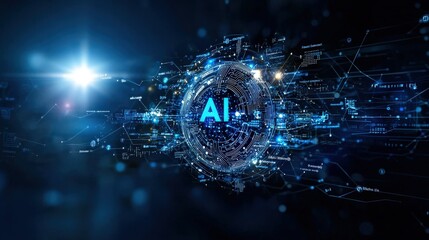 Fototapete - Ai skills demand surges digital sphere graphic visualization futuristic environment technology concept