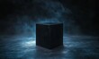 © Olha - A mysterious black box floating in a dark void, glowing with a faint, eerie light, black box, enigma of the unknown
