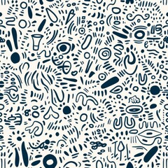 Wall Mural - Whimsical Doodle Pattern for Creative Spaces