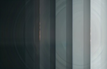 Leinwandbilder - Abstract design with vertical gray stripes, dark gradient. Modern background for tech eco themes. Simple geometric shapes, smooth transitions of color. Use as backdrop for product presentations,