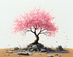 Wall Mural - Pink Cherry Blossom Tree