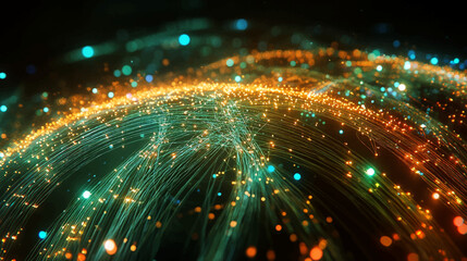 Wall Mural - global network connection concept. big data visualization. social network communication in the globa