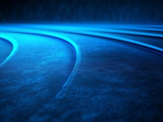 Aufkleber - Vibrant blue light streaks race across a dark surface, evoking a sense of speed and modernity while leaving ample space for text or graphics to enhance the composition