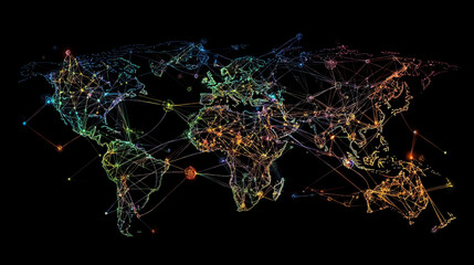 Wall Mural - global network connection concept. big data visualization. social network communication in the globa