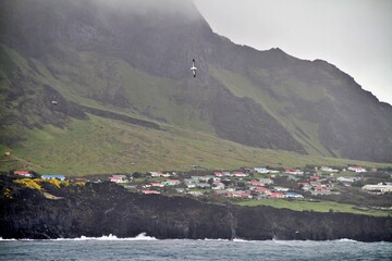 Wall Mural - Insel Tristan da Cunha unter dichten Wolken