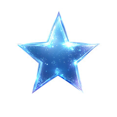 Poster - Glowing five-pointed star with sparkling particles on transparent background, ideal for festive designs and celebrations