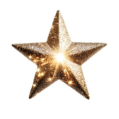 Poster - Shiny golden star with glimmer and shimmer, on a clear background, ideal for holiday or celebratory projects