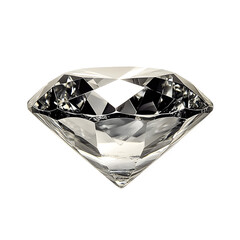 Aufkleber - Sparkling round brilliant cut diamond gemstone reflecting light against a clear backdrop