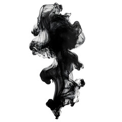 Fototapete - Ink cloud creates abstract shapes underwater, perfect for graphic design projects with a clear backdrop