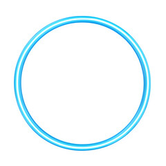 Fototapete - Glowing electric blue neon circle on a transparent background, ideal for incorporating into designs