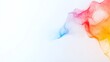 © Elysian Essence - Colorful abstract smoke with red, blue, and yellow hues, flowing design on a soft white background, minimalist artistic composition, vibrant and dynamic color concept, copy space for text