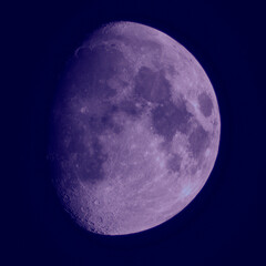 Wall Mural - 32 11/11/2024 waxing gibbous moon at 81.3% with blue mesh overlay