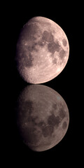 Wall Mural - 35 11/11/2024 waxing gibbous moon at 81.3% illumination with reflection