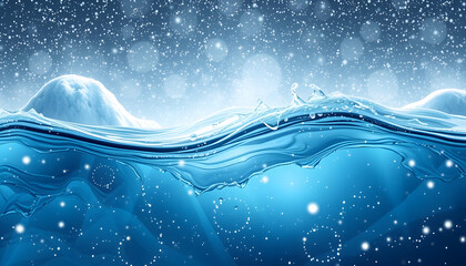 Wall Mural - winter magic water isolated with white highlights, png