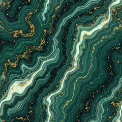 Aufkleber - Abstract marble pattern in teal green white, gold. Intricate wavy lines, specks create luxurious decorative design. Marble pattern suitable for flooring interior wall decor wallpaper. Modern design