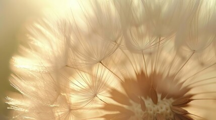 Sticker - Nature's Beauty: Close-Up Fantasy of Dandelion in Soft Morning Light