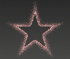 Wall Mural - rose gold glitter frame, shimmering border in star shape, festive holiday sparkles. christmas decora