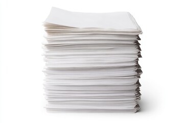 Aufkleber - Tall stack of blank white paper sheets for office and printing