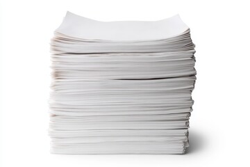 Aufkleber - Large stack of blank white paper sheets for office and printing needs
