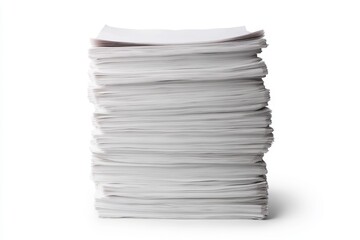 Aufkleber - Towering stack of white paper sheets isolated on white background