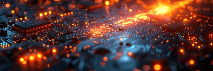 Aufkleber - Futuristic Digital Background for Technology and AI Applications