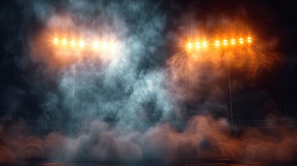 Aufkleber - Stadium Lights and Smoke at Night