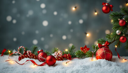 Wall Mural - Christmas decoration background isolated with white highlights, png