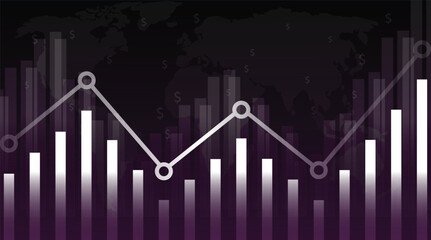 Wall Mural - Dashboard chart Success diagram exchange. Market chart of business increase stock. data profit on growth money diagram background