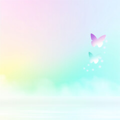 Wall Mural - background with butterflies