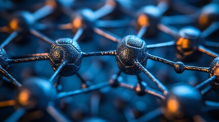 Close up of the intricate structure of a carbon molecule structure background