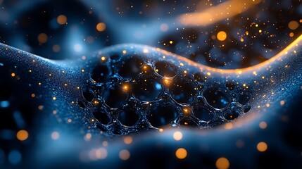 Close up of the intricate structure of a carbon molecule structure background