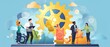 © Mandeep - business teamwork and collaboration with gears and innovation concepts