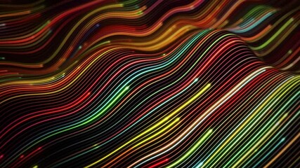 Wall Mural - futuristic stream of neon rays. particle trails background. communication and technology concept. se
