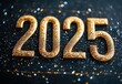 © hakule - numbers '2025' in a golden metallic font,