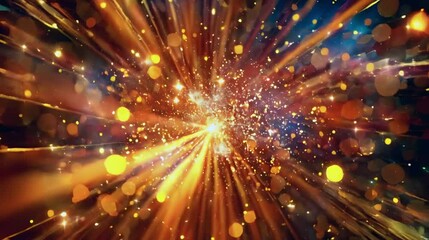 Wall Mural - indistinct fireworks burst in night sky.