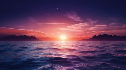 Wall Mural - stunning sunset over calm ocean waters with vibrant colors