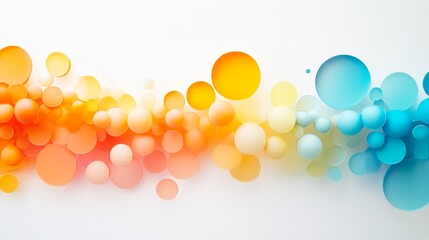 Fototapete - Bright Colorful Bubbles Floating on a Light Background for Design