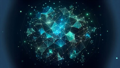 Abstract Geometric Sphere Network Digital Art