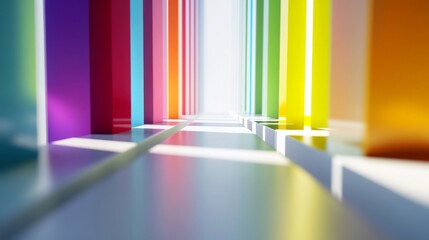 Poster - Colorful Abstract Columns in a Bright and Vibrant Space