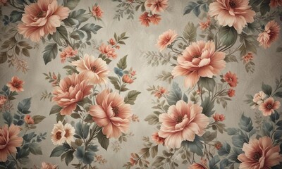 Faded floral pattern on a textured background for a vintage feel, floral, retro, design