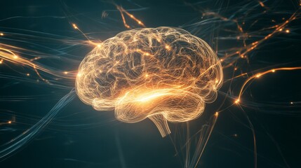 Poster - Abstract Brain Visualization with Glowing Neural Connections