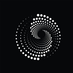 Wall Mural - abstract spiral of white dots . dynamic abstract illustration featuring a spiral pattern of white do
