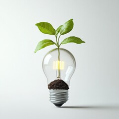 light bulb with plant symbolizing sustainability and eco-friendly innovation