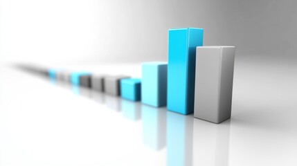 Poster - Modern 3D Business Graph with Colorful Bars Representing Growth