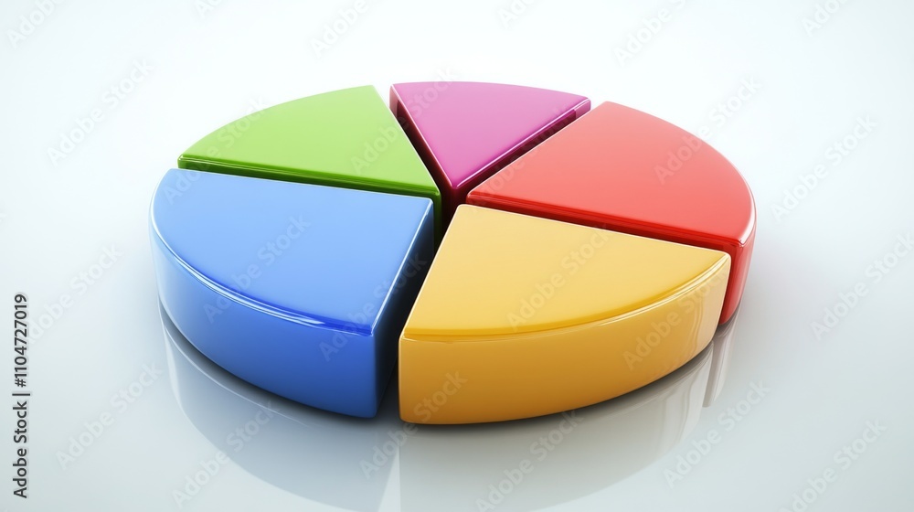 Colorful Pie Chart Segment on White Background for Data Visualization ...