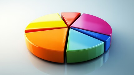 Poster - Colorful 3D Pie Chart Representation of Data Segmentation
