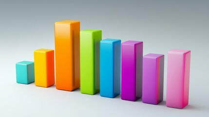 Leinwandbilder - Colorful Bar Graph Representation for Data Visualization Concepts